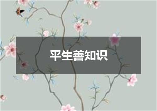 平生善知识