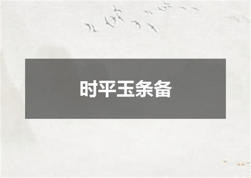 时平玉条备