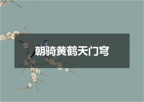 朝骑黄鹤天门穹