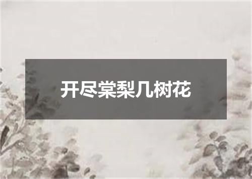 开尽棠梨几树花