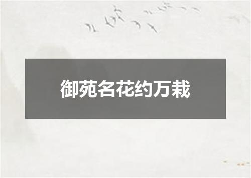 御苑名花约万栽