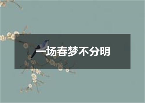 一场春梦不分明