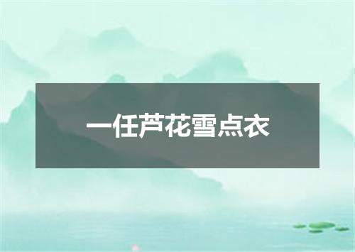 一任芦花雪点衣