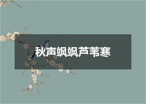 秋声飒飒芦苇寒
