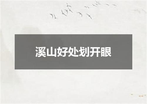 溪山好处划开眼