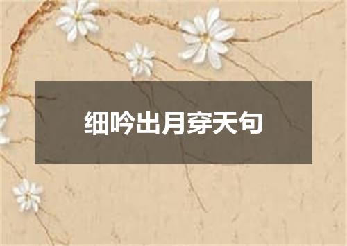 细吟出月穿天句