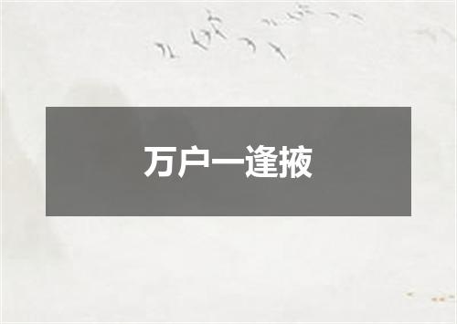 万户一逢掖