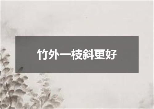 竹外一枝斜更好