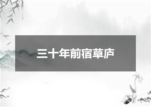 三十年前宿草庐