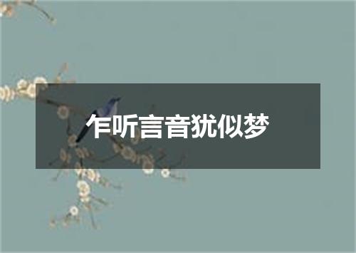 乍听言音犹似梦