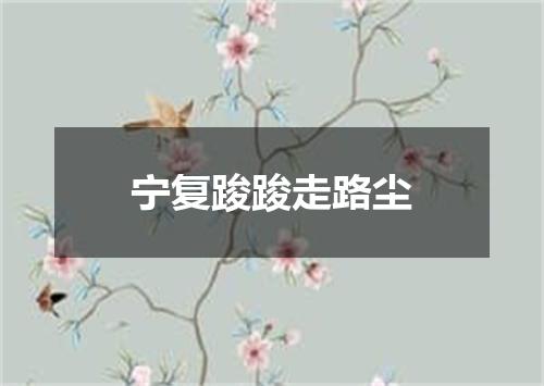 宁复踆踆走路尘
