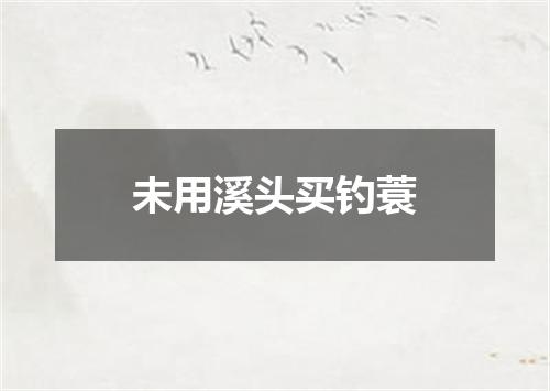 未用溪头买钓蓑