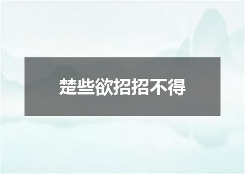楚些欲招招不得