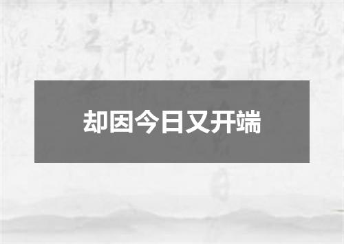 却因今日又开端