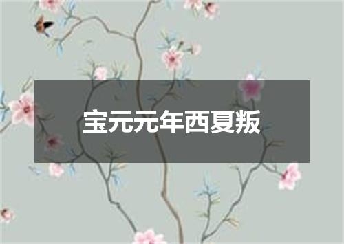 宝元元年西夏叛