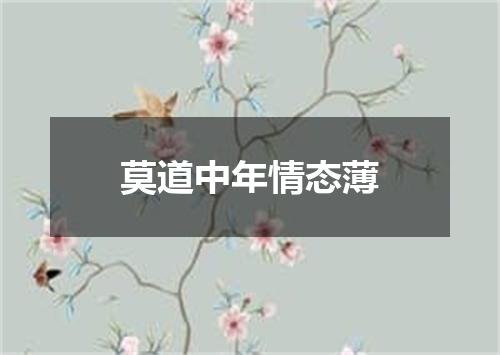 莫道中年情态薄