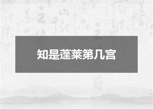 知是蓬莱第几宫