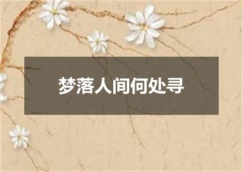 梦落人间何处寻