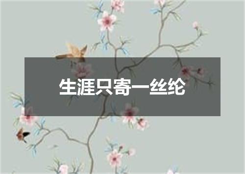 生涯只寄一丝纶