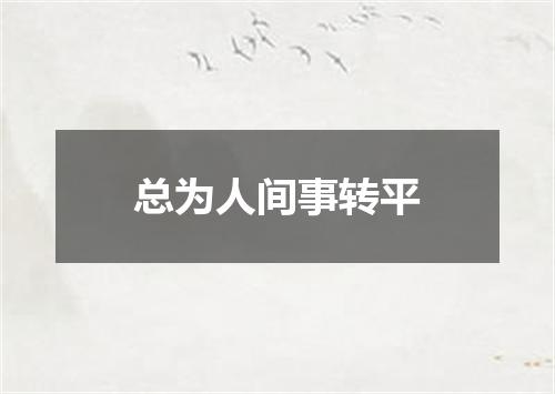 总为人间事转平