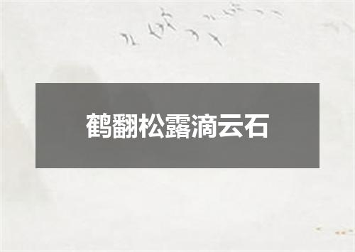 鹤翻松露滴云石