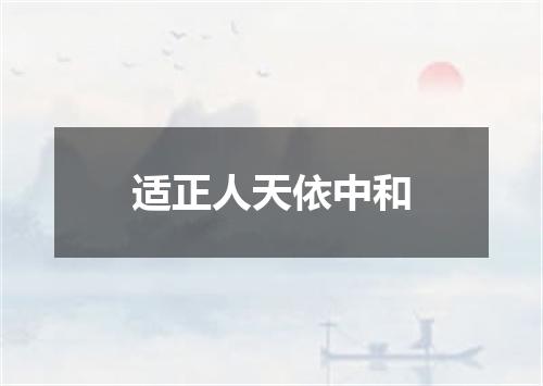 适正人天依中和