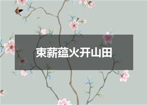 束薪蕴火开山田