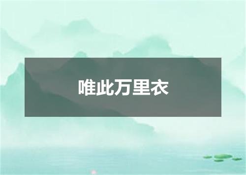 唯此万里衣