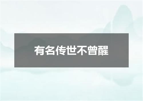 有名传世不曾醒