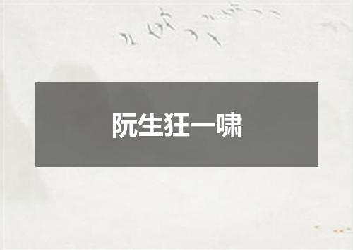阮生狂一啸
