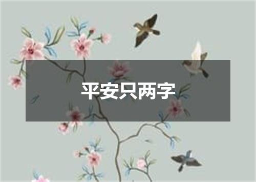 平安只两字