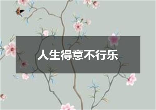 人生得意不行乐
