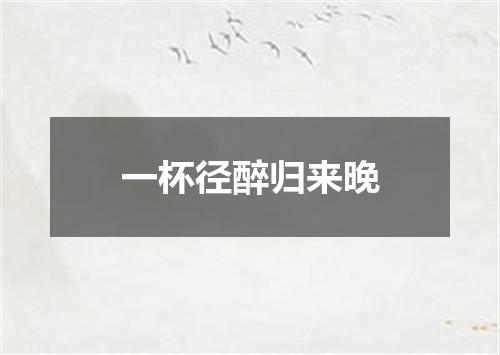 一杯径醉归来晚