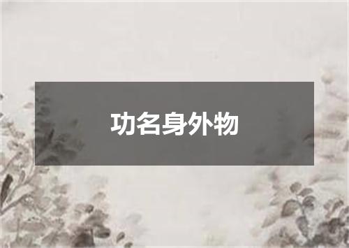功名身外物