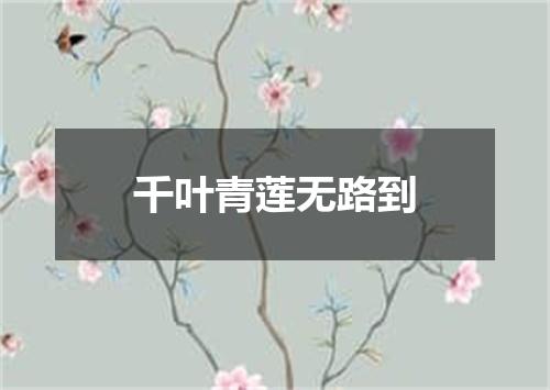 千叶青莲无路到