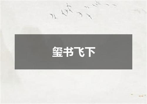 玺书飞下