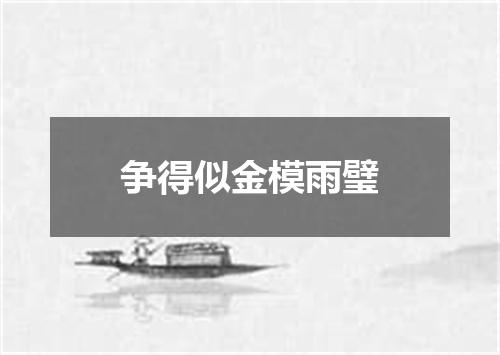 争得似金模雨璧