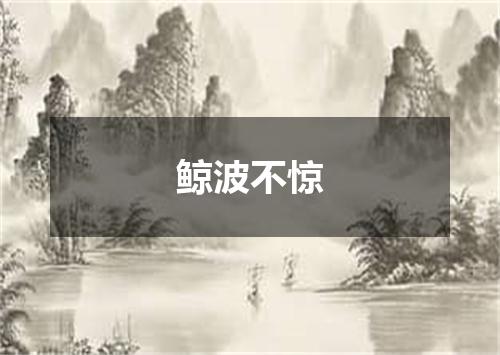 鲸波不惊