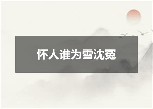 怀人谁为雪沈冤