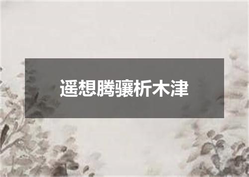 遥想腾骧析木津