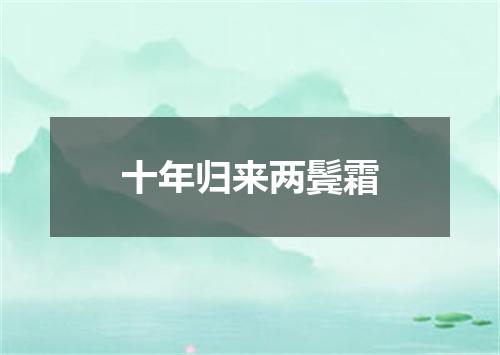 十年归来两鬓霜