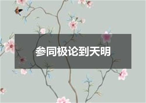 参同极论到天明