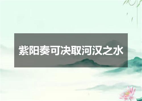 紫阳奏可决取河汉之水