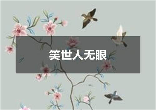 笑世人无眼