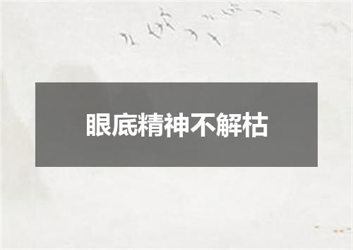 眼底精神不解枯