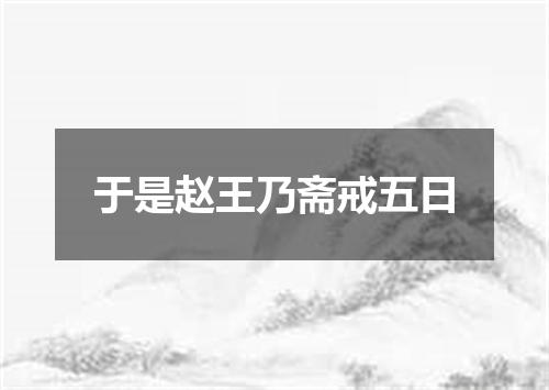于是赵王乃斋戒五日