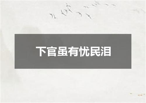 下官虽有忧民泪