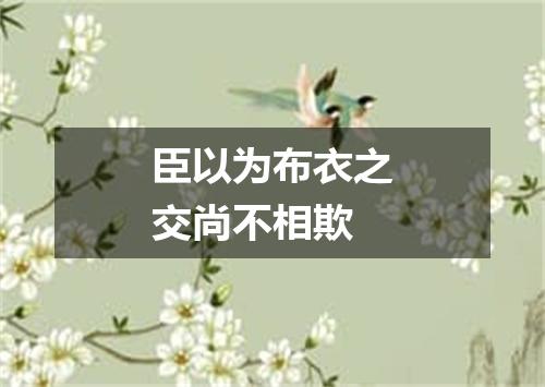 臣以为布衣之交尚不相欺