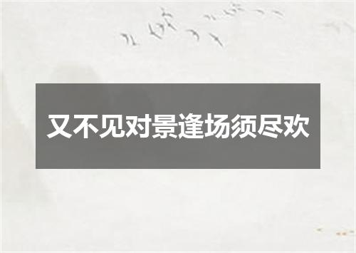 又不见对景逢场须尽欢