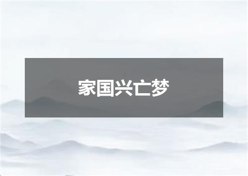 家国兴亡梦